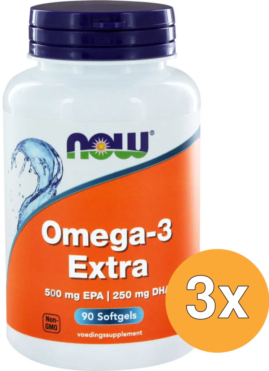 3x Now Omega-3 Extra 500 Mg Epa 250 Mg Dha (90 softgels)