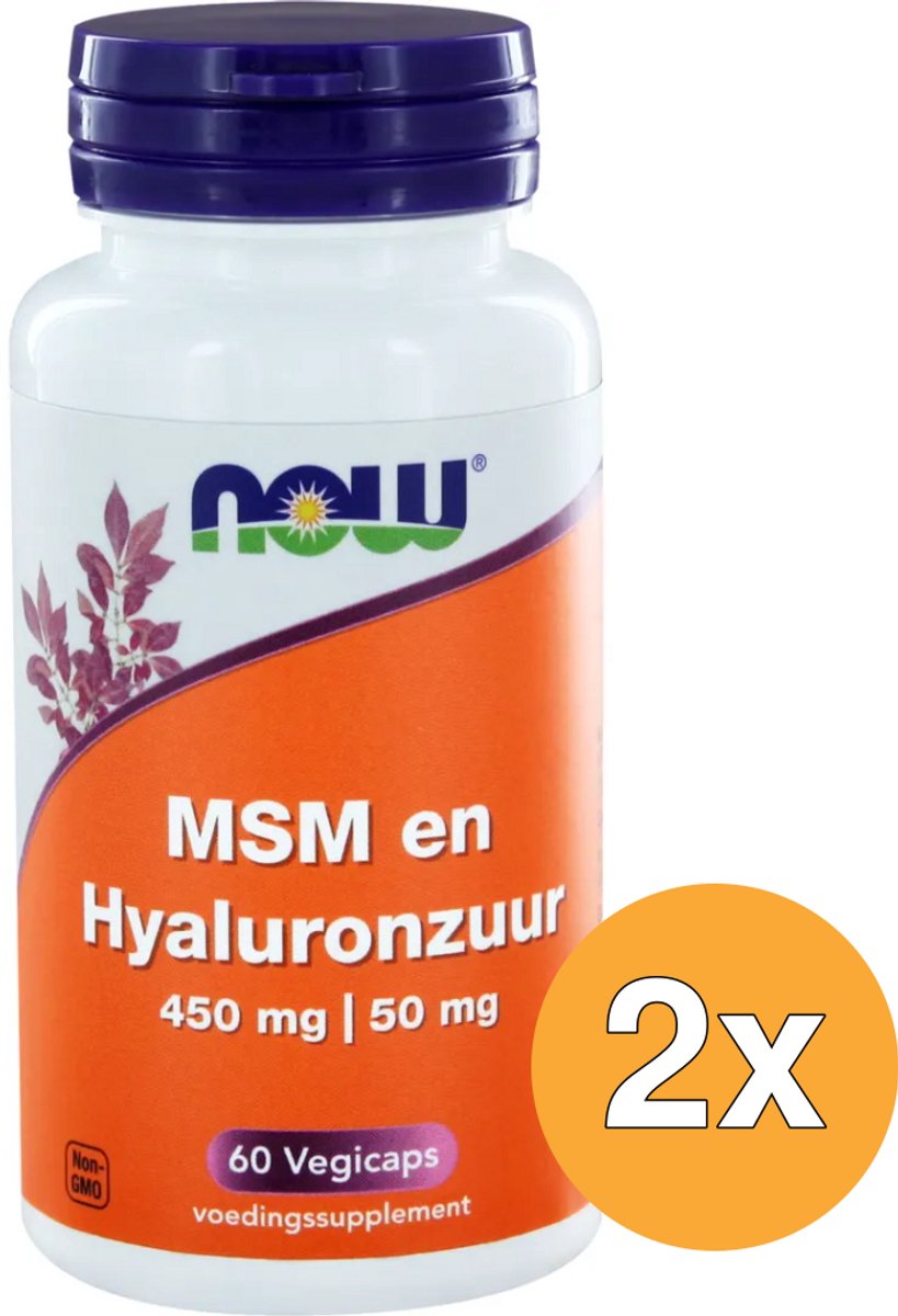 2x Now Msm 450 Mg En Hyaluronzuur 50 Mg (60 vega capsules)