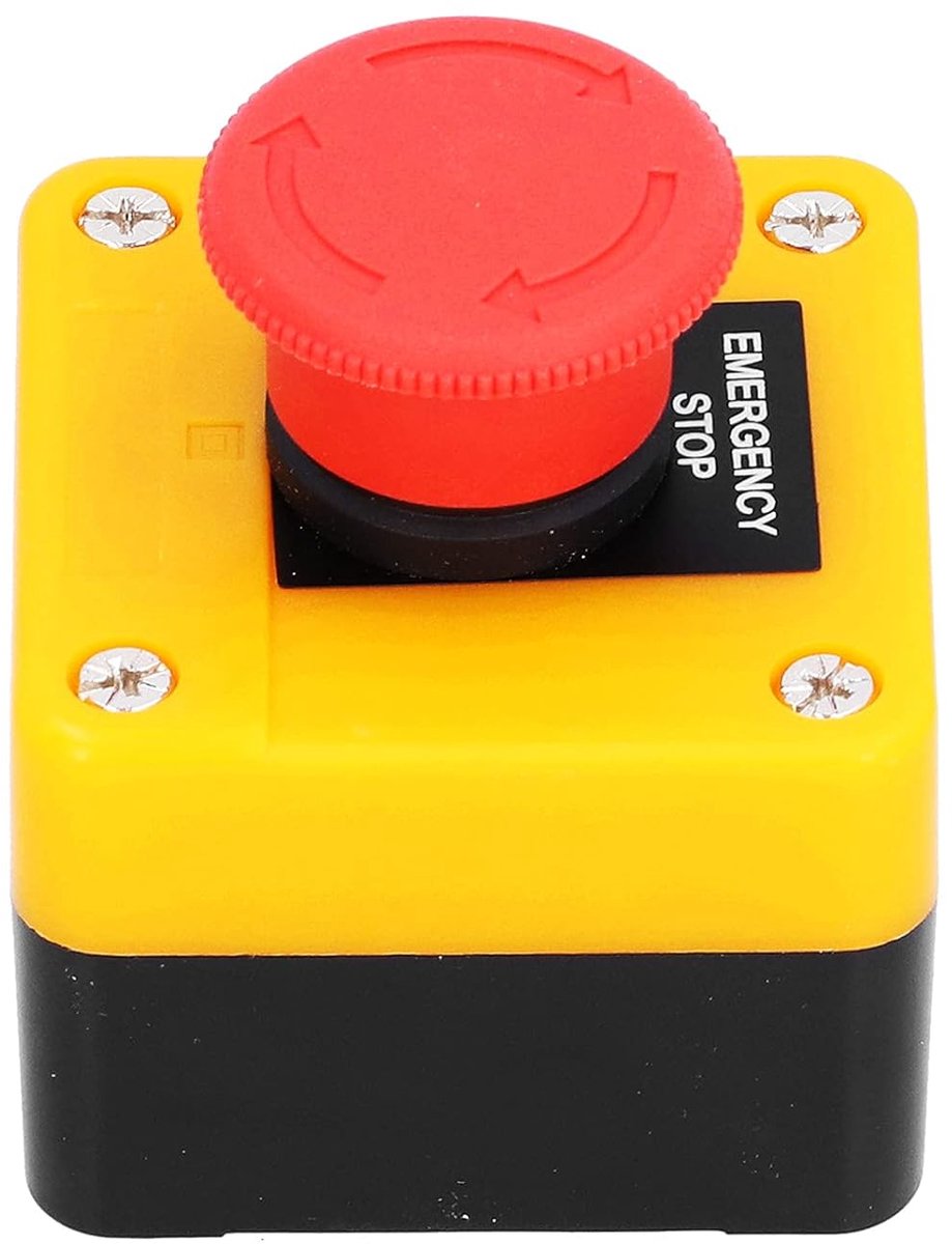 Noodstopknop - Paddestoel schakelaar - Automatische circuits - Waterdicht explosieveilig - 10A - Rood