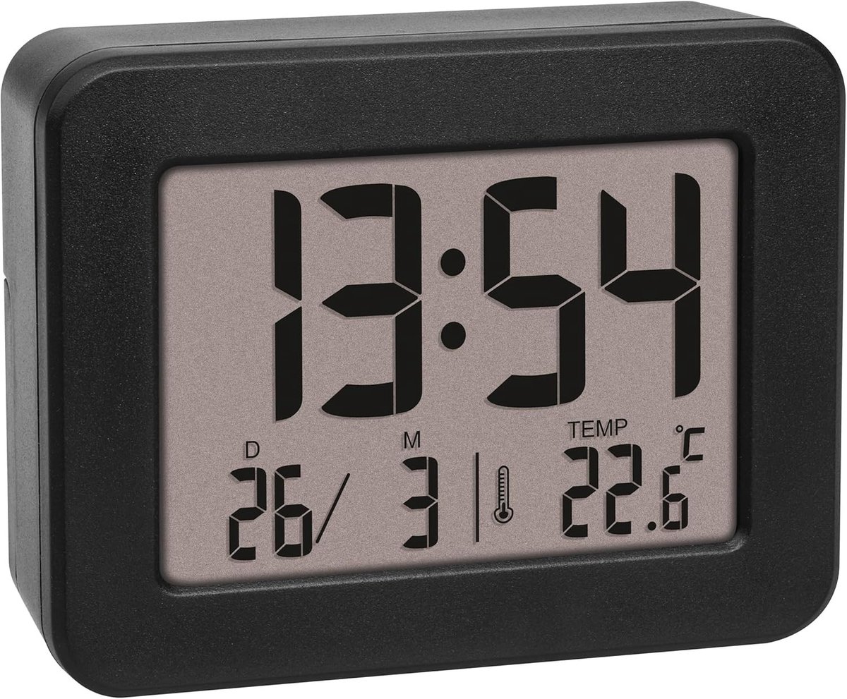 Digitale Mini Wekker - Zwart - Luid Alarm - Interne Thermometer - Voor Thuis en Op Reis