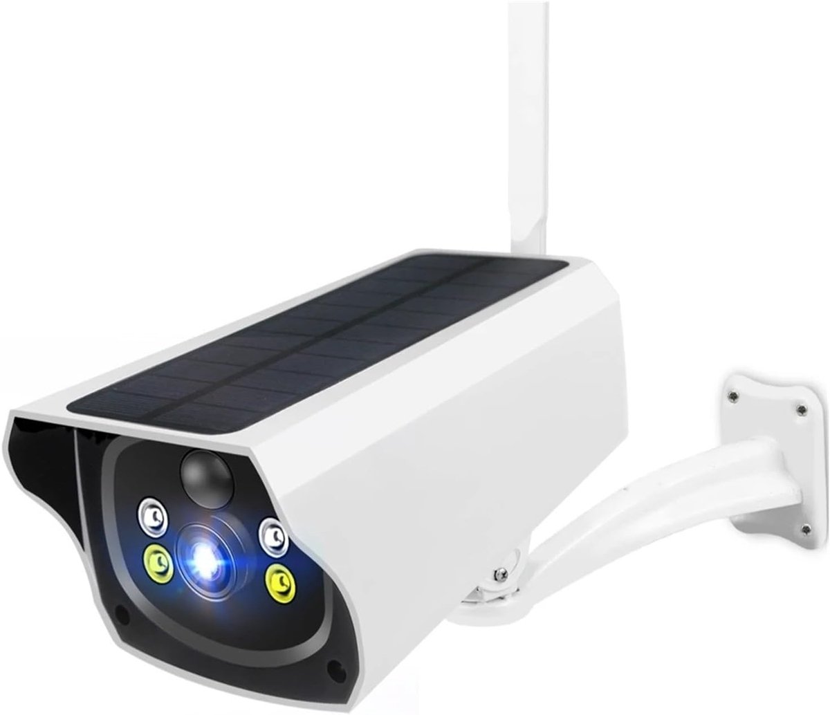 Beveiligingscamera Buiten - IP Camera Outdoor - Huis Beveiligen - Zonne-energie Opladen - 1080P HD - Wit