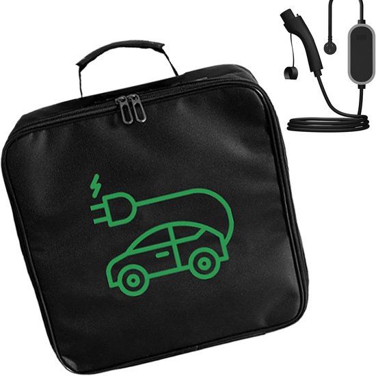 EV Laadkabel Tas - Organizer Kabels - Georganiseerd Opladen - Oxford Stof - 32x32x4 cm - Zwart