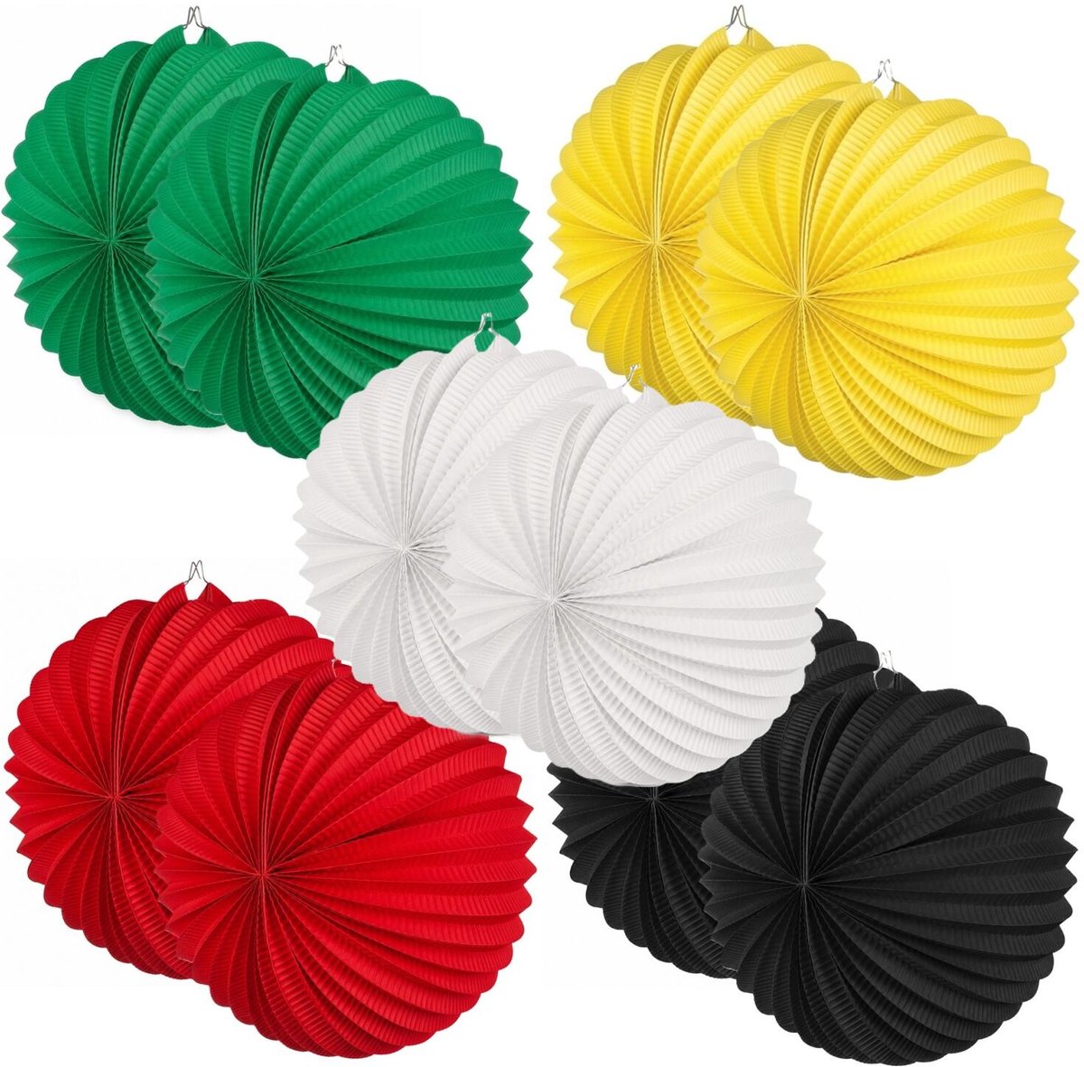 Boland Lampionnen van papier - rond - set van 15x stuks - Dia 22 cm - Versiering - mix van 5 kleuren