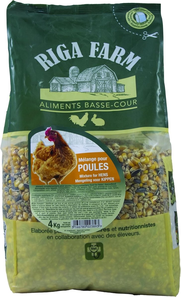 Kippenvoer Mix - Voedzaam Mengsel - Ontwikkeld door Dierenartsen - Voor Alle Levensfasen - Voor Kippen