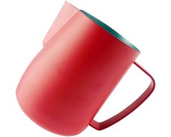 Koffie en Melkkan - Schuimmok Bloem Kan - Latte Art Maken - Ergonomische Handgreep - 600 ml - Rood