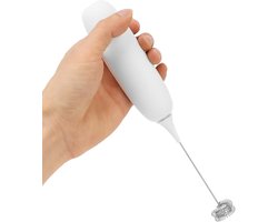 Melkopschuimer - Schuimmaker Eierklopper - Dranken Bereiden - Draadloze Handheld Werking - 23.8 cm - Wit