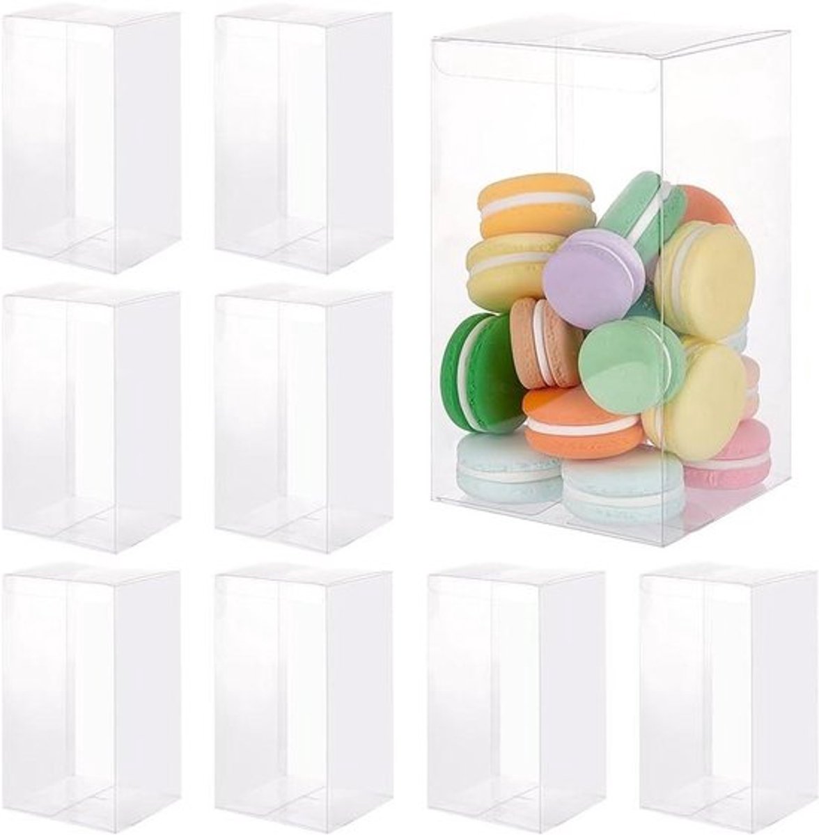 Doorzichtige Plastic Geschenkdoos - Geschenkverpakking - 10 stuks - Rechthoekig - Transparant - Bruiloft - Valentijnsdag - Chocolaatjes - Snoepjes