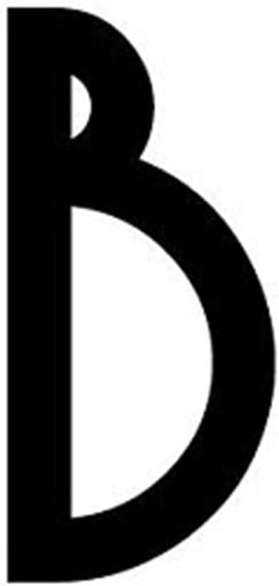 Huisnummer Bord - Adres Plaat - Huis Identificatie - Modern Art Deco - 6 Inch - Zwart