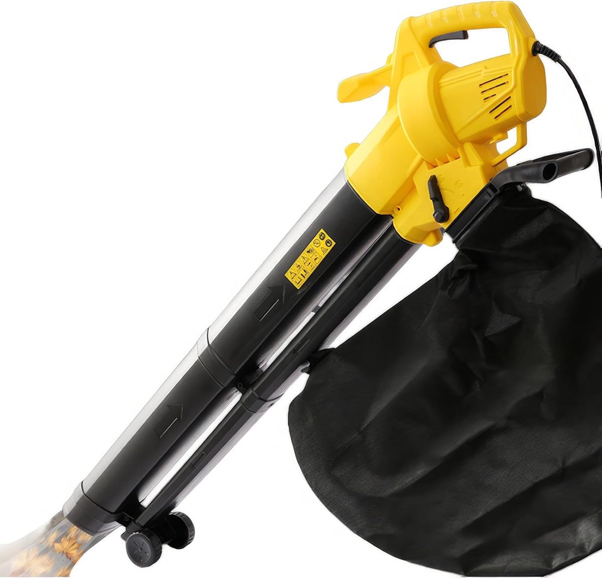 Tuin Bladblazer - Zuiger Versnipperaar - Tuin Onderhoud - 3-in-1 Functionaliteit - 35 Liter Opvangzak - Geel