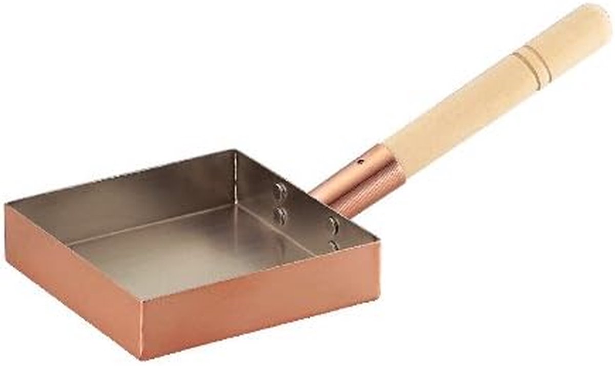 Koperen Koekenpan - Omeletpan - Professioneel Koken - Anti-aanbaklaag - 15 cm - Koperkleurig