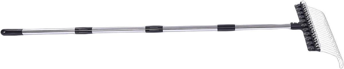 Tuinhark Ergonomisch - Bladhark Gazon - Tuin Opruimen - Zelfreinigende Tanden - 41.5 cm Breed - Zwart