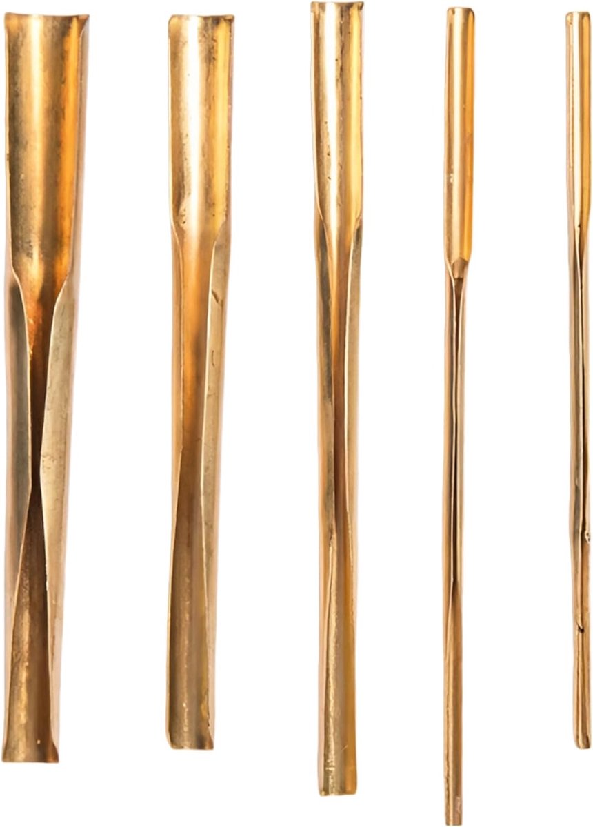 Messing klei gatsnijders - Keramiek gereedschap - Aardewerk vormen - Precisie shaping tools - 5 stuks - Goud
