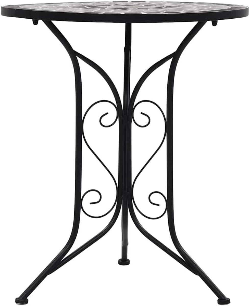 Keramische Bistrotafel - Mozaïek Tafel - Buiten Genieten - Stevig IJzeren Frame - 61x71cm - Grijs