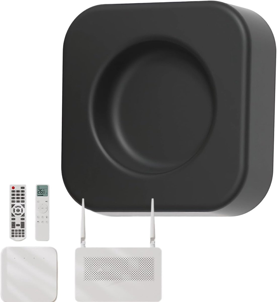 Wandhouder Afstandsbediening - Magnetische Organizer - Ruimte Besparen - Boorvrije Installatie - 10 x 6.9 cm - Zwart