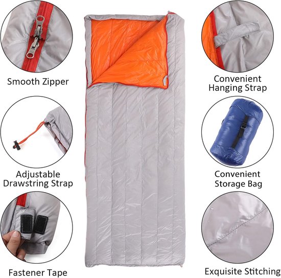 Slaapzak Ganzendons - Outdoor Slaapzak Kampeerzak - Kamperen en Wandelen - Water- en scheurbestendig nylon - 200 x 80 cm — afbeelding 2