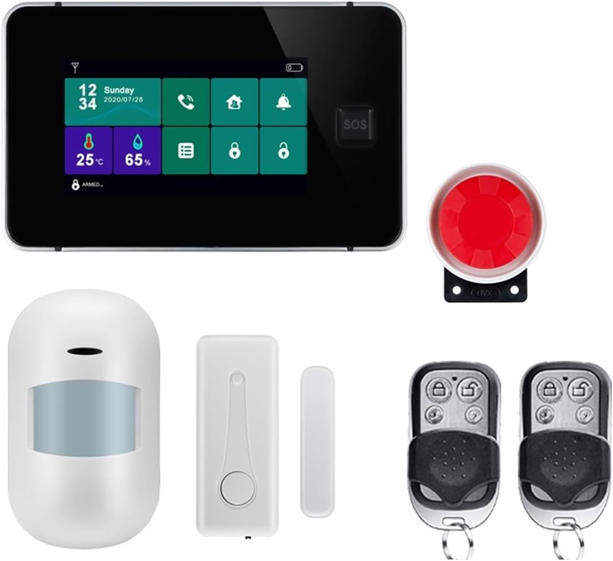 Alarmsysteem Thuis - Beveiligingsalarm Host - Huis Beveiligen - App Controle - 25x15x15 cm - Zwart