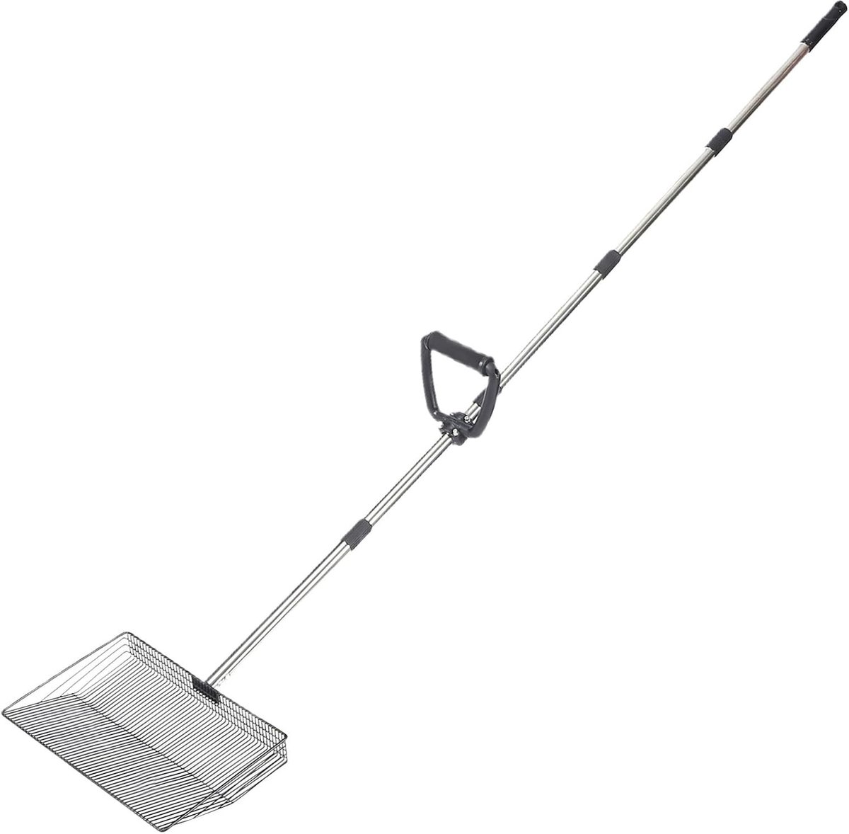 Mest Schep - Stal Reiniger - Buiten Schoonmaken - Uitschuifbare Steel - 173 cm Lengte - Metaal