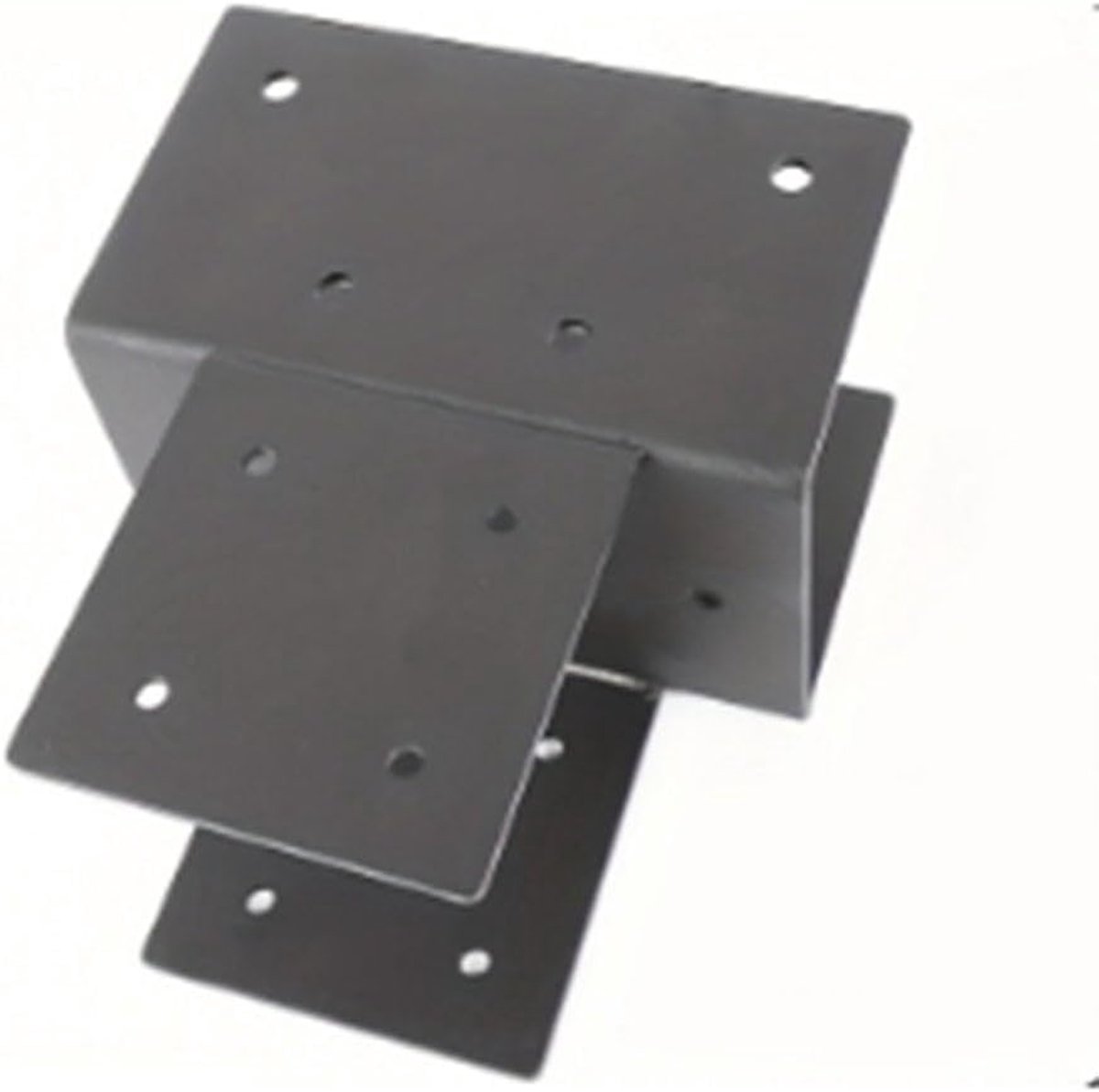 Houten Balk Connector - Paal Beugel - Buiten Constructies - Heavy Duty Metaal - 7.5 x 9.5 cm - Zwart