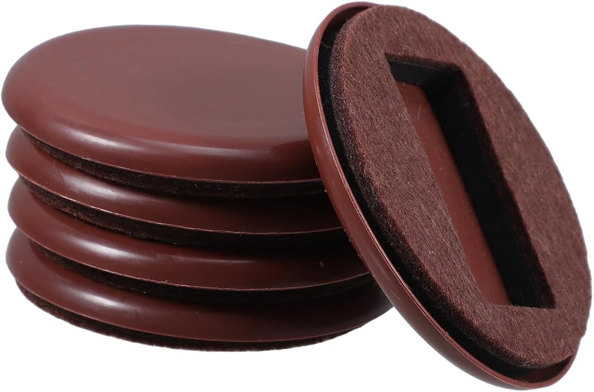 Antislip Stoelblokken - Vilt Pads - Meubels Stabiliseren - Geluidsdempend Ontwerp - 5 Stuks - Bruin