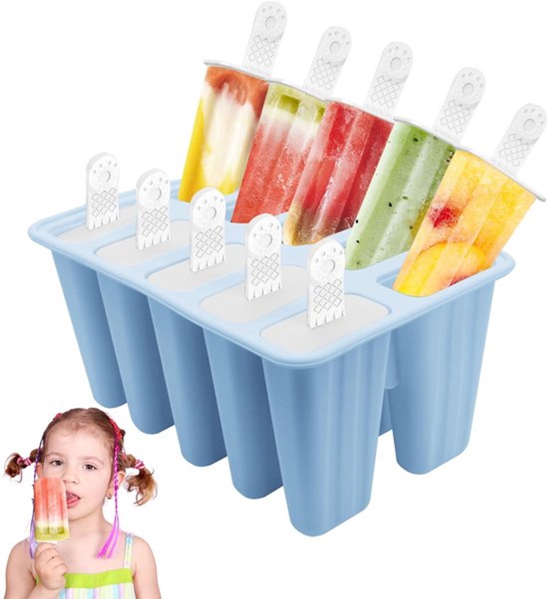 Herbruikbare silicone lollyvormen voor lekkere ijsjes
