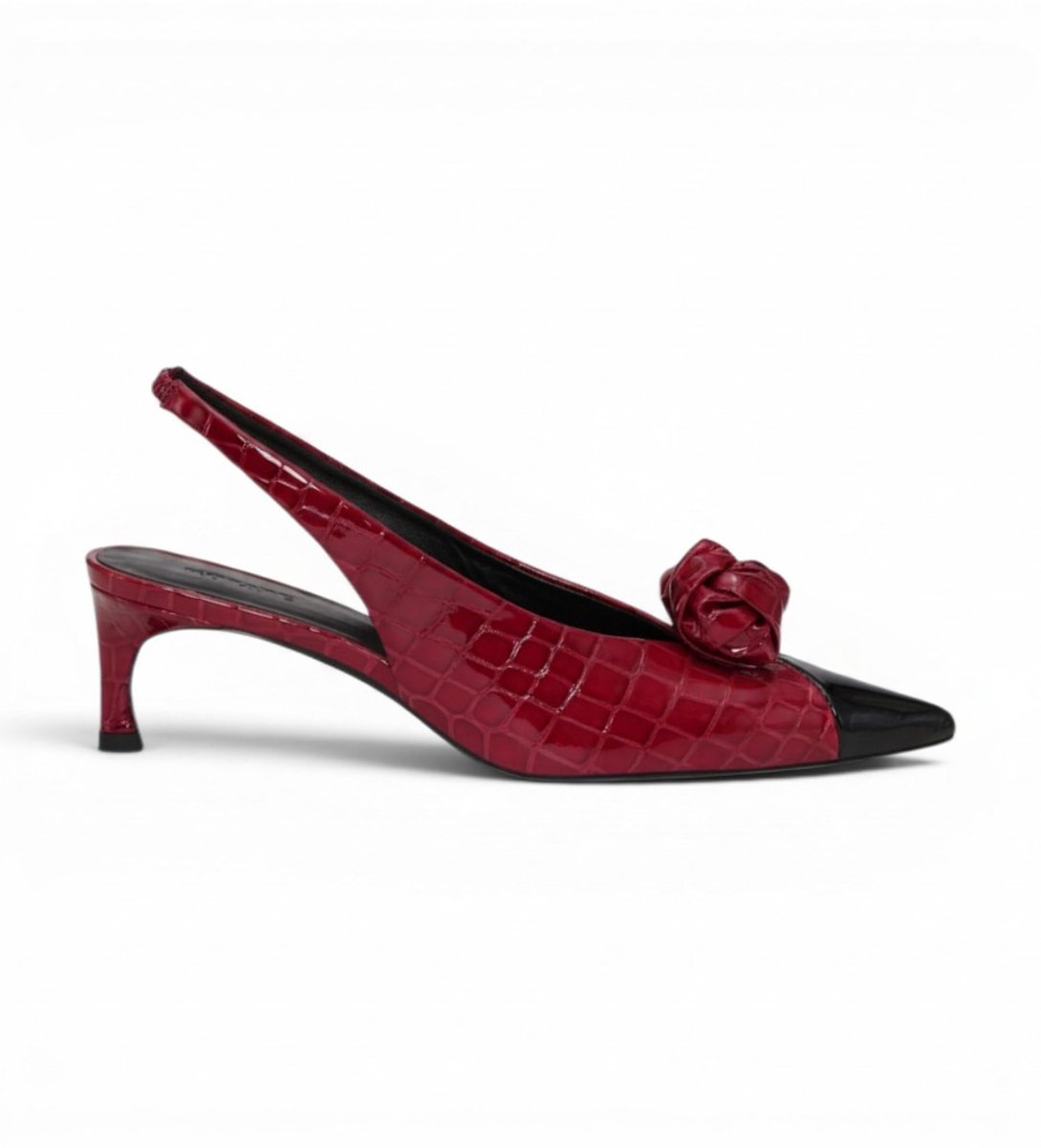 Rotate Slingback knoop bordeauxrode leren schoenen