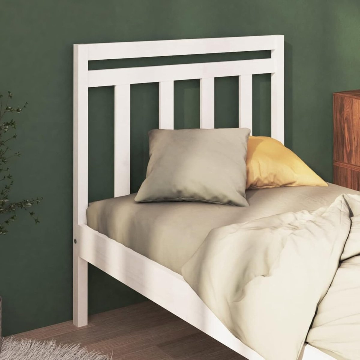 Hoofdbord Hout - Bedpaneel - Slaapkamer Decoratie - Rustieke Slat Design - 95x100cm - Natuurlijk