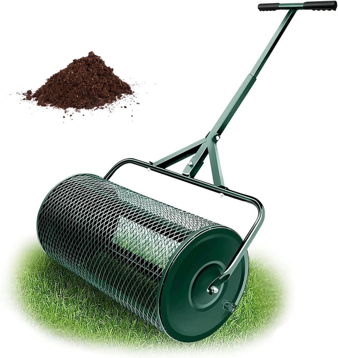 Compost Verspreider - Meststrooier Tuin - Gazon Onderhoud - Uitschuifbaar Handvat - 60 cm Breed - Zwart
