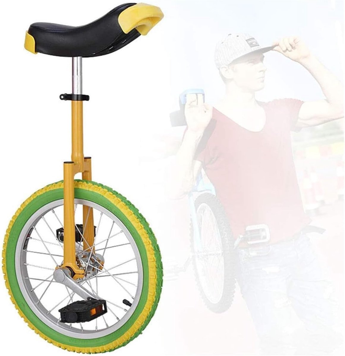 Eenwieler - Unicycle - Sportief Balanceren - Verstelbaar Zadel - 16 Inch - Rood Zwart