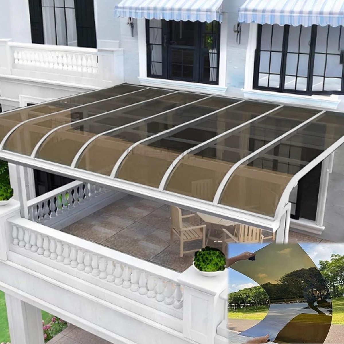 Polycarbonaat Plaat - Dakplaat - Terras Overkappen - UV Bestendig - 0.6x1m - Bruin