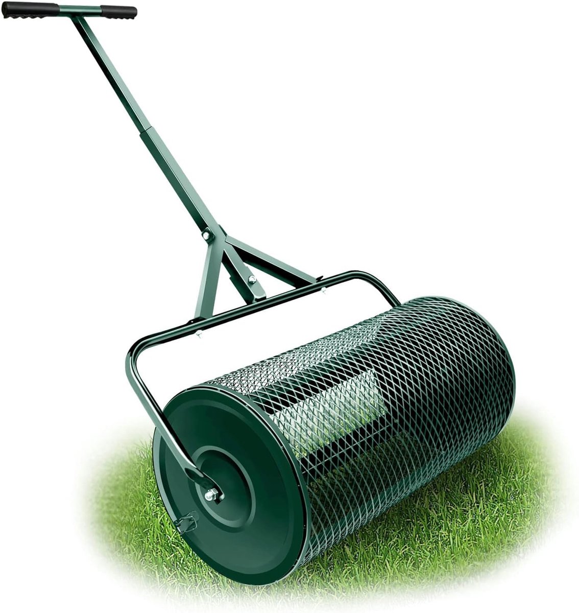 Compoststrooier - Meststrooier Gazon - Gazon Onderhoud - Verstelbare Paal - 61 cm - Zwart