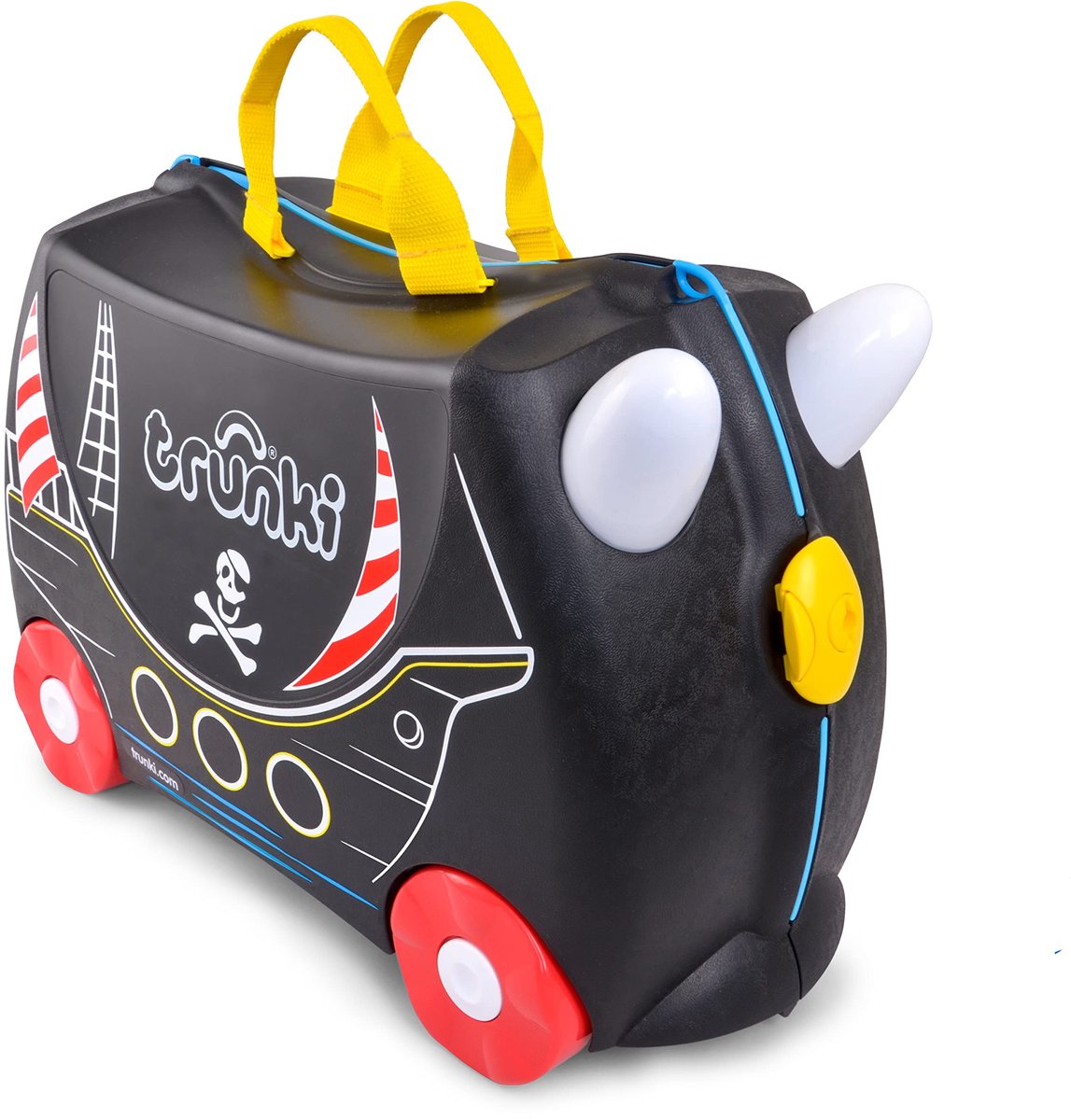 SnelShoppen - Trunki Handbagage Kinderkoffer - Op Zit Trolley voor Jongens en Meisjes - Pedro Piraat - 46 cm - Ideaal voor Vakantie, Weekendje Weg, en