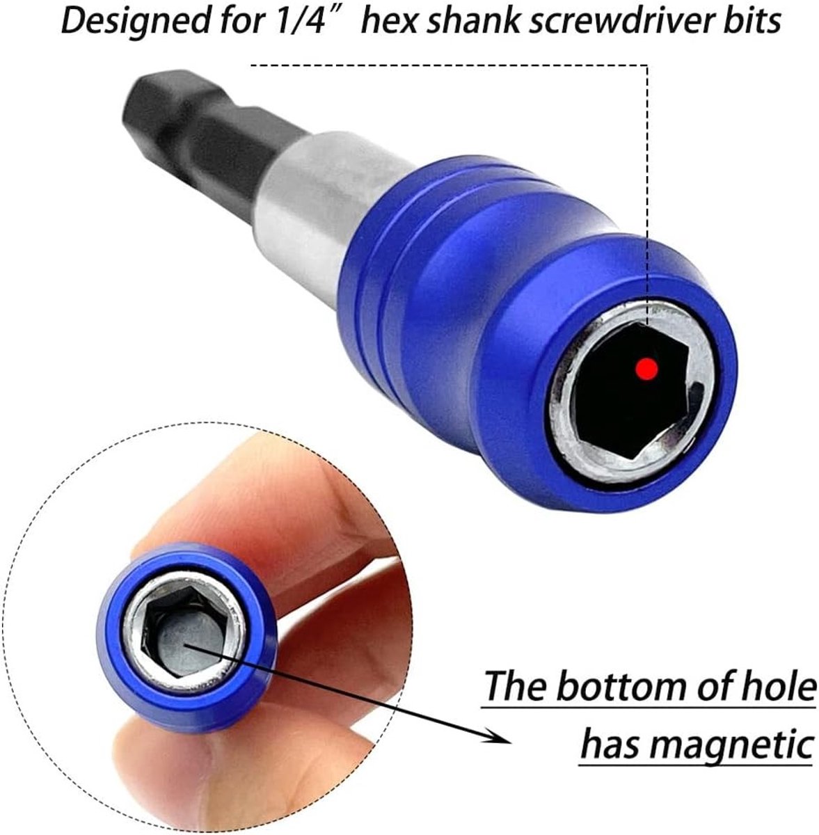 Set van 3 Snelle Verbindingsadapters voor Schroevendraaiers - Magnetische 1/4 Inch Hex Shank Verlenging voor Elektrische en Handmatige Gereedschappen