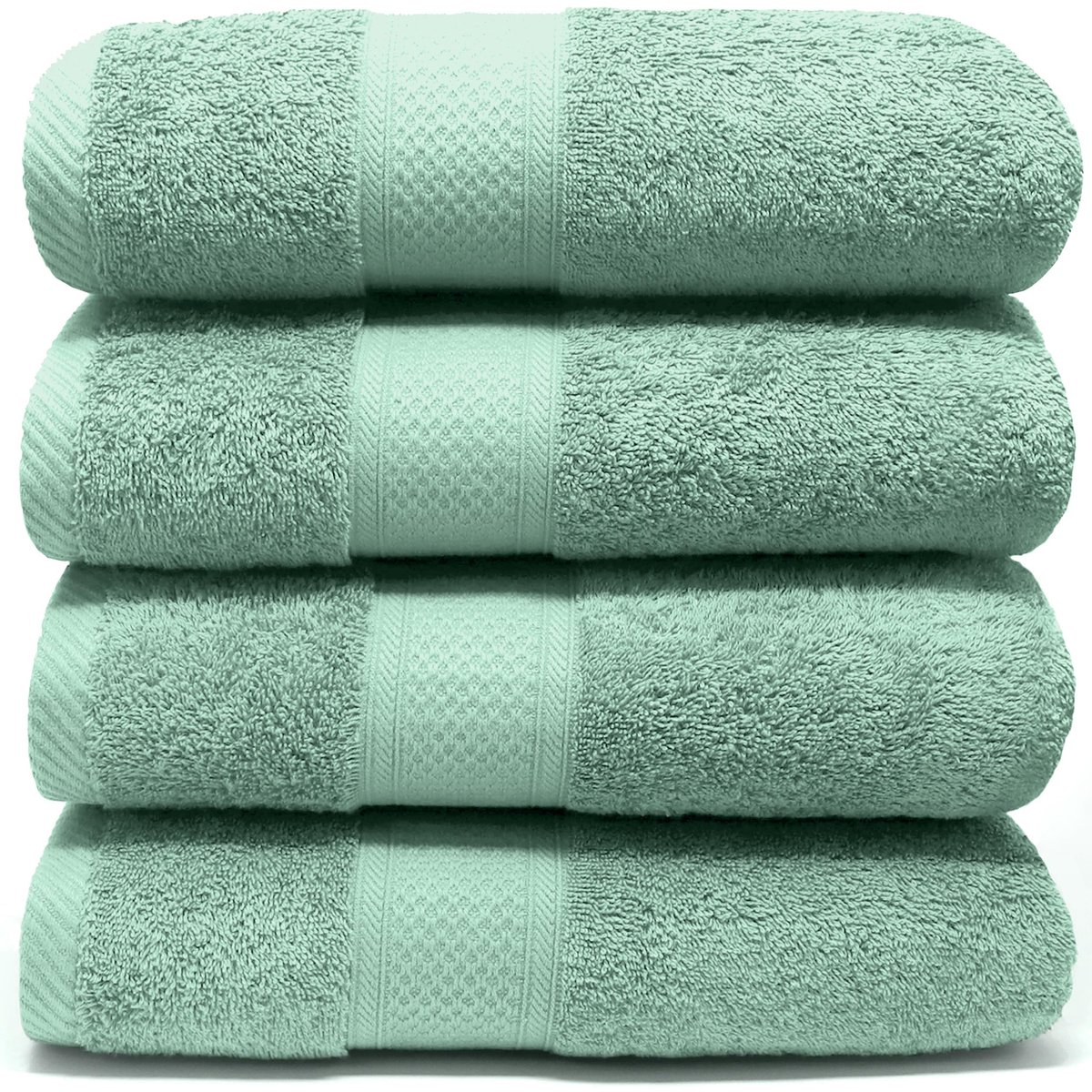 SnelShoppen - Badhanddoekenset 4-delig van 100% katoen, 550 g/m², zacht en absorberend, ideaal voor douche, hotel, spa en sportschool, aqua kleur (50