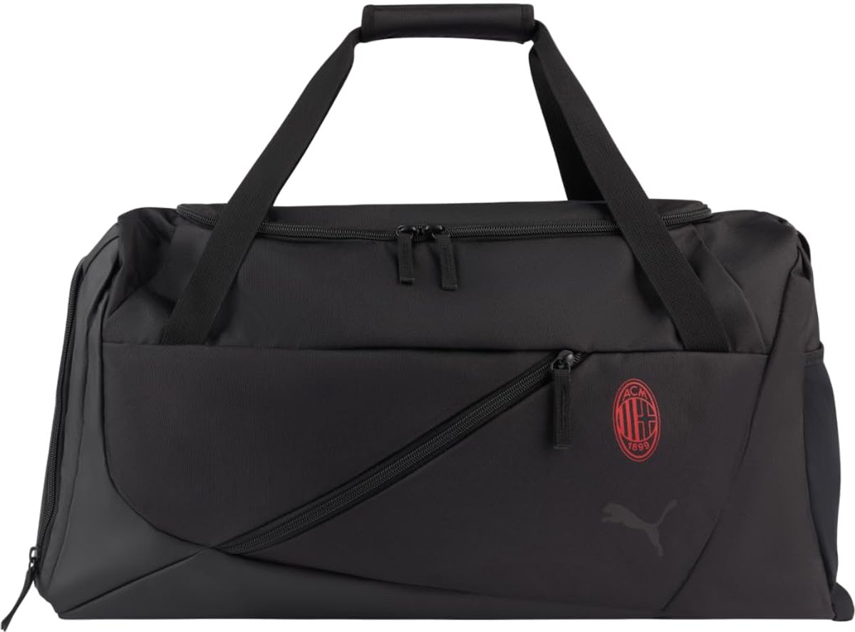 SnelShoppen - Sporttas voor AC Milan Fans - TeamFINAL Sporttas met Ruime Opbergruimte, Duurzaam Materiaal, Ideaal voor Sport, Fitness, Reizen, Zwart-R