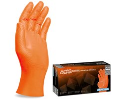 PROGRIP wegwerphandschoenen oranje, werk & tuinhandschoenen in XXL, wegwerphandschoenen extra sterk 2x dikker, nitril - ShopVlot