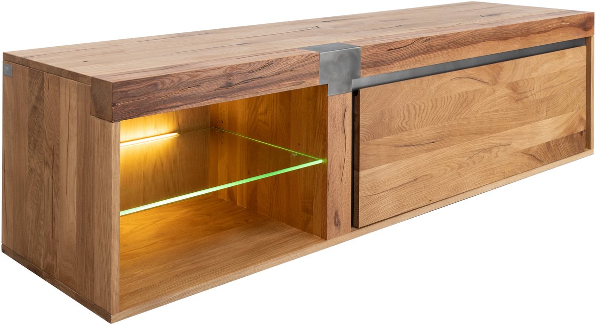 MASSIVMOEBEL24.DE TV-meubel NEW AMSTERDAM #02 blank Massief hout 180 x 50 x 48 cm