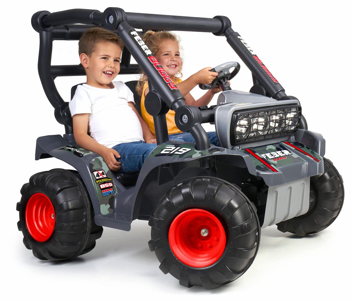 SnelShoppen - FEBER Buggy Elektrische Auto 2-zits voor Kinderen 3+ Jaar, 12V, Geschikt voor Jongens en Meisjes, Speelgoed voor Buiten, Avontuur en Pre