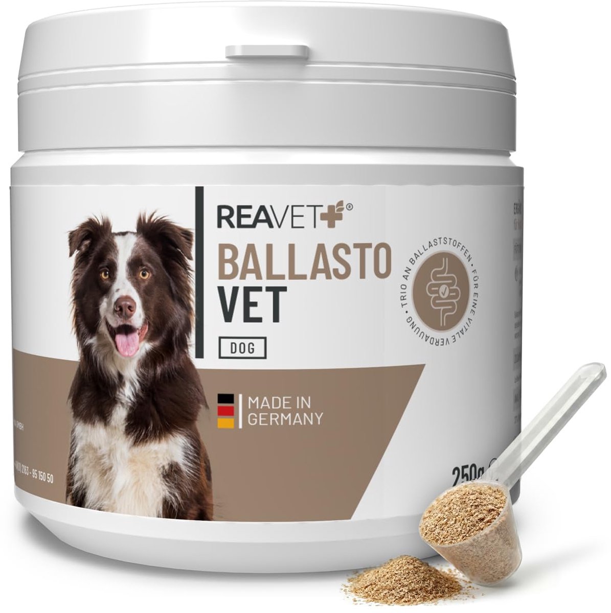 SnelShoppen - ReaVET BallastoVET voor honden, 250 g, snelle spijsverteringshulp, acute en chronische verstoppingen, stevige uitwerpselen, honden verzo