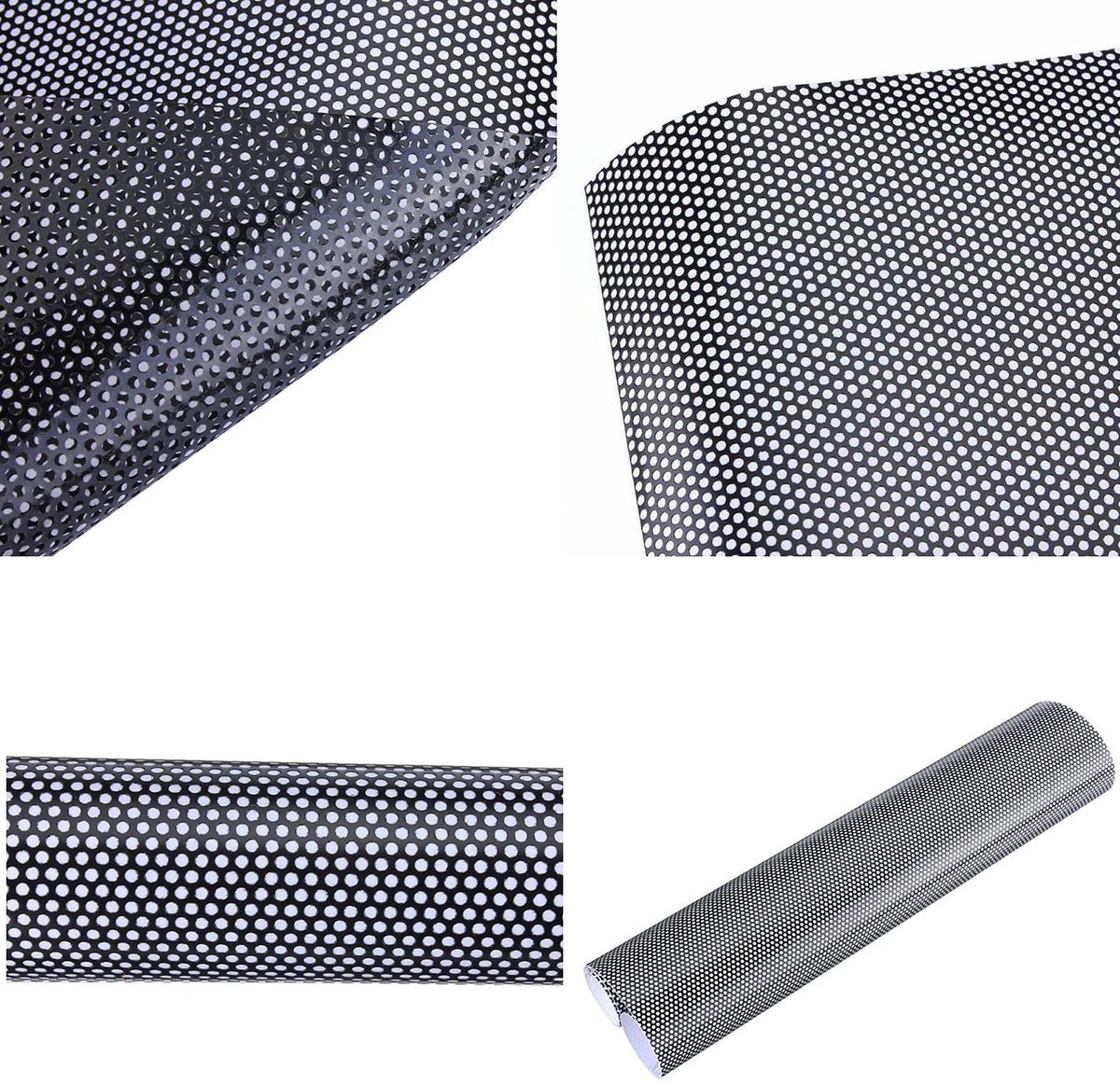 SnelShoppen - Getinte folie voor autokoplamp - Zwart geperforeerde vinylfilm voor auto en thuis - 50 cm x 107 cm met installatiegereedschap
