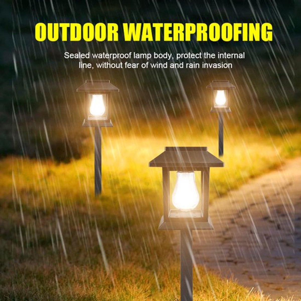 Zonne-energie buitenlamp, set van 2, waterdichte zonnepadlamp voor buiten, geschikt voor u