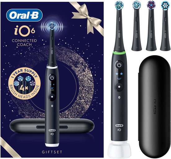 Oral-B iO 6 Zwart Holiday Edition met 4 opzetborstels