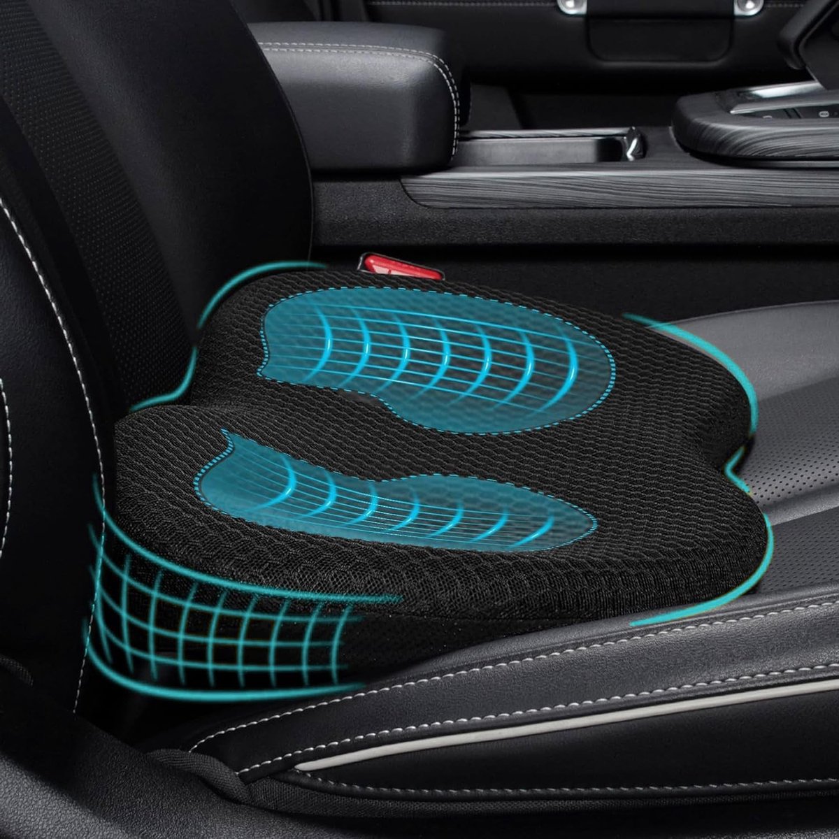 Comfortabele Auto Zitkussen met Geheugenfoam, Wedge Vorm, Ademend en Wasbaar, Ideaal voor Auto's, Vans en Trucks
