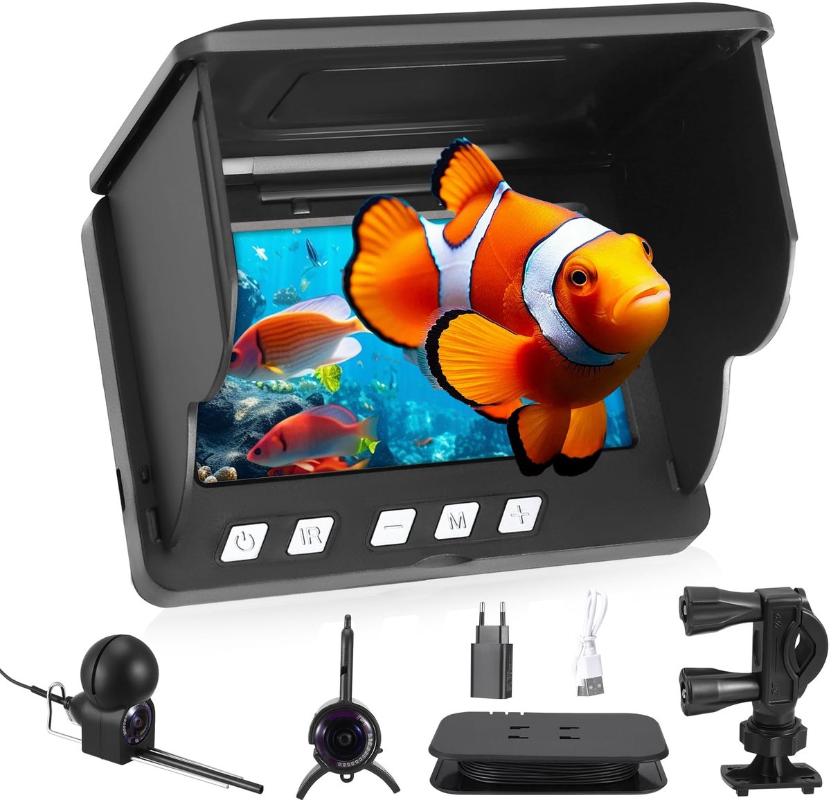 SnelShoppen - Viszoeker onderwatercamera met groothoek infrarood nachtzicht, 220° HD camera, 30m kabel voor vissen en wateravonturen