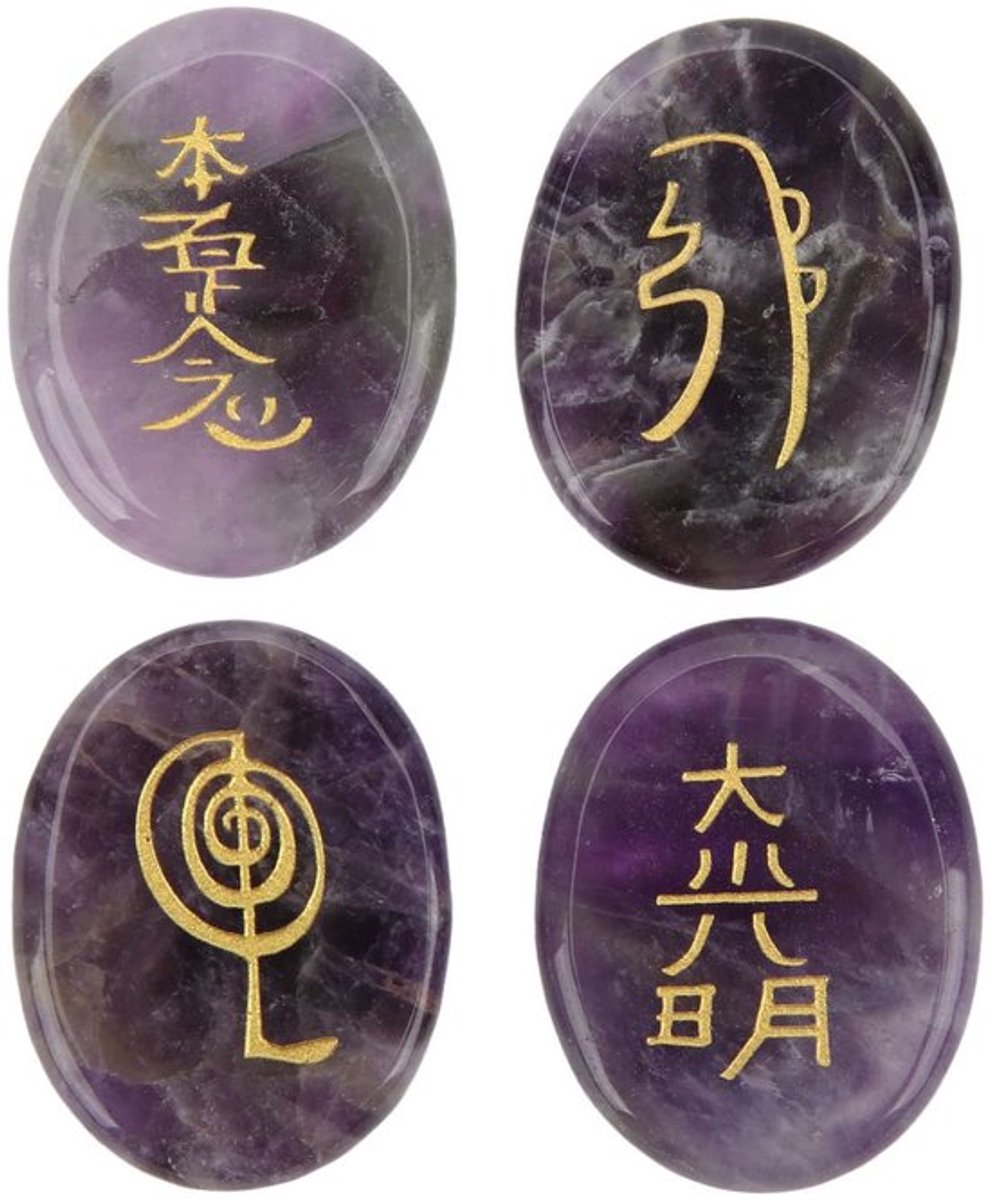 Set van 4 Reiki Stenen voor Meditatie en Decoratie