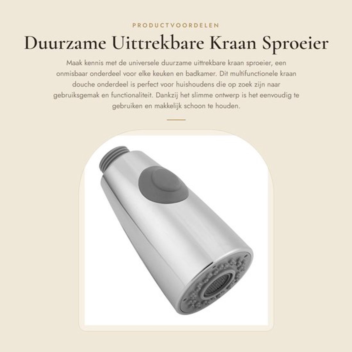 Kraansproeier Uittrekbaar - Multifunctionele Douchekop - Keuken/Badkamer - Gemakkelijk te gebruiken - Hoogwaardige Kwaliteit - Voordelige Huishoudelijke Producten