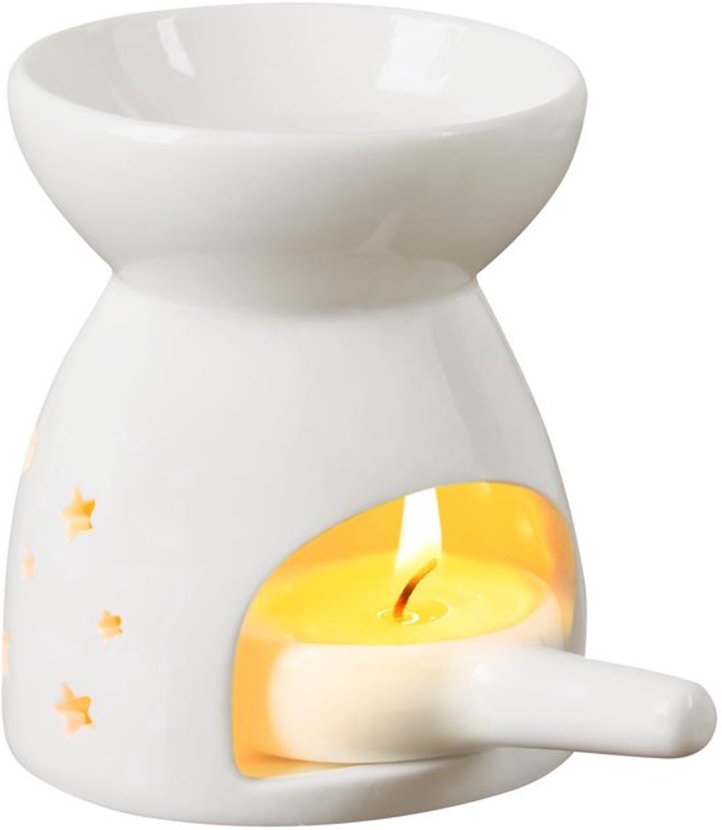 Wasbrander Keramisch - Theelichtkaarsenhouder - Wax Melt - Decoratief - Hittebestendig - Elegante Hoogglans Afwerking - Theelichthouder