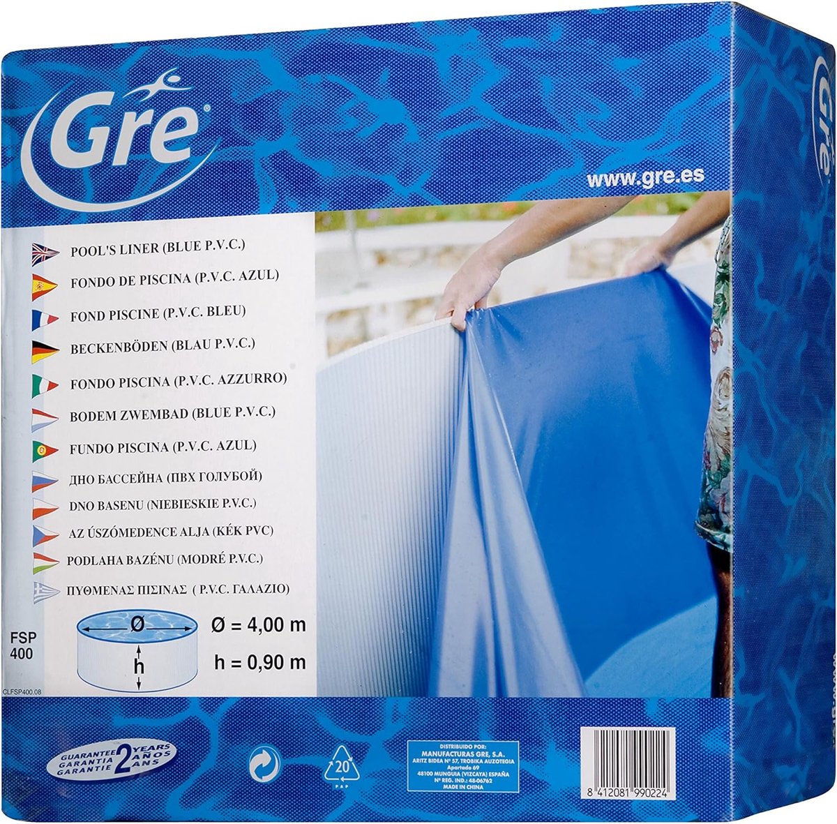 SnelShoppen - Zwembad Liner 450x450x90 cm - Blauw - Stevige 20/100 mm Dikte - Perfect voor Tuin, Feest en Kinderen