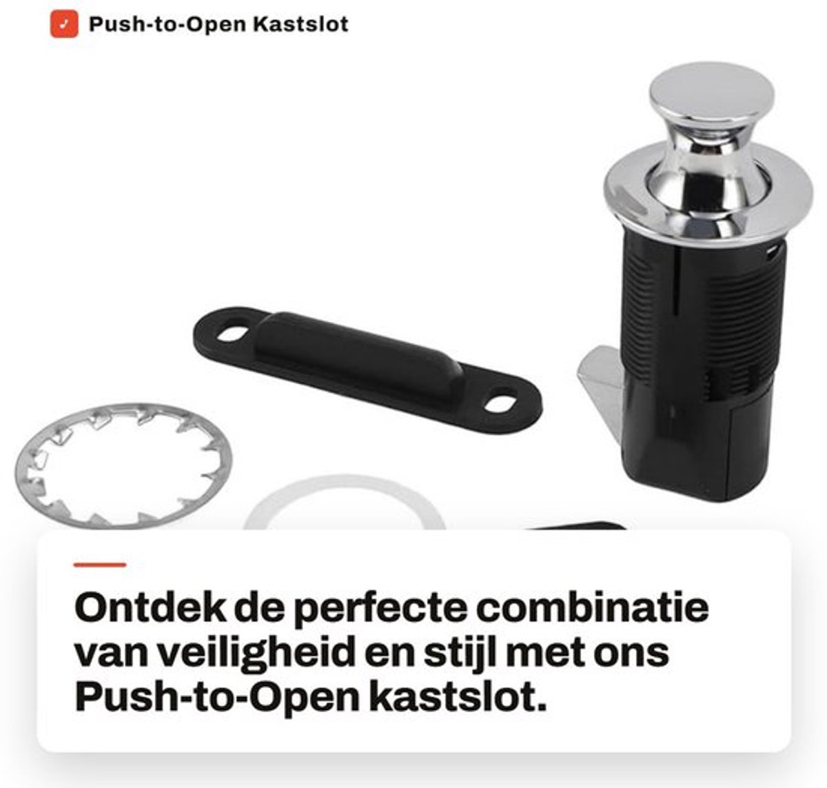 Kastslot Push-to-Open - Ronde Duwgrendel - Zinklegering/ABS - Veilig voor Kinderen - Eenvoudige Installatie - Duurzaam Ontwerp - Vergrendeling