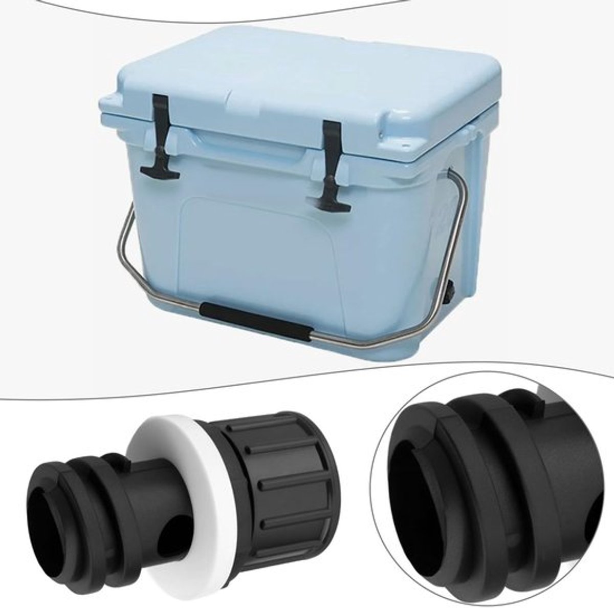 Koeler Afvoerplug Vervanging - 2 Stuks - Diameter 33 mm - Lengte 60,5 mm - Slijtvast ABS+Siliconen - Inclusief Afdichtrubber