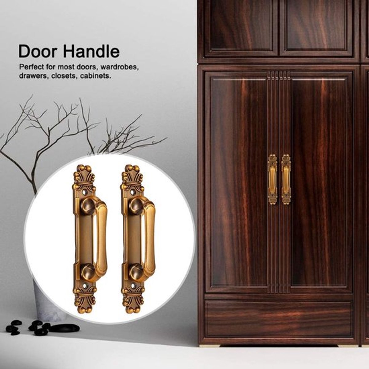 Deurklink Retro - Antieke Deurgreep - Zinklegering - 2 Stuks - 165 x 30 x 35 mm - Luxe Gouden Uiterlijk